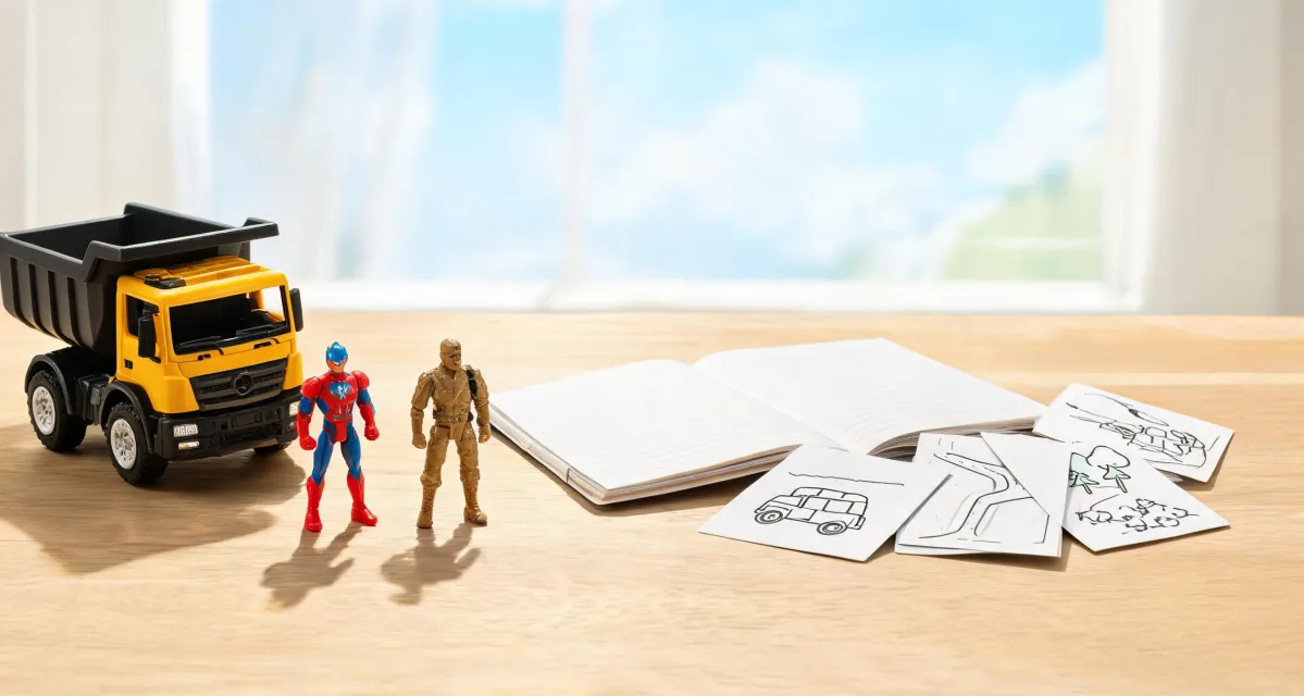 Bruder toy play journal tabletop scene