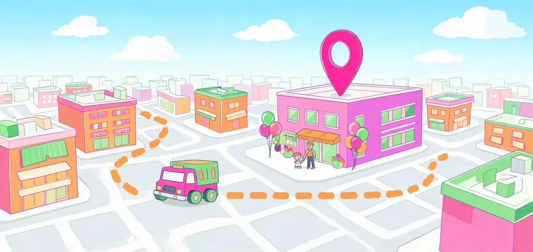 Illustrated map for Bruder play support studio